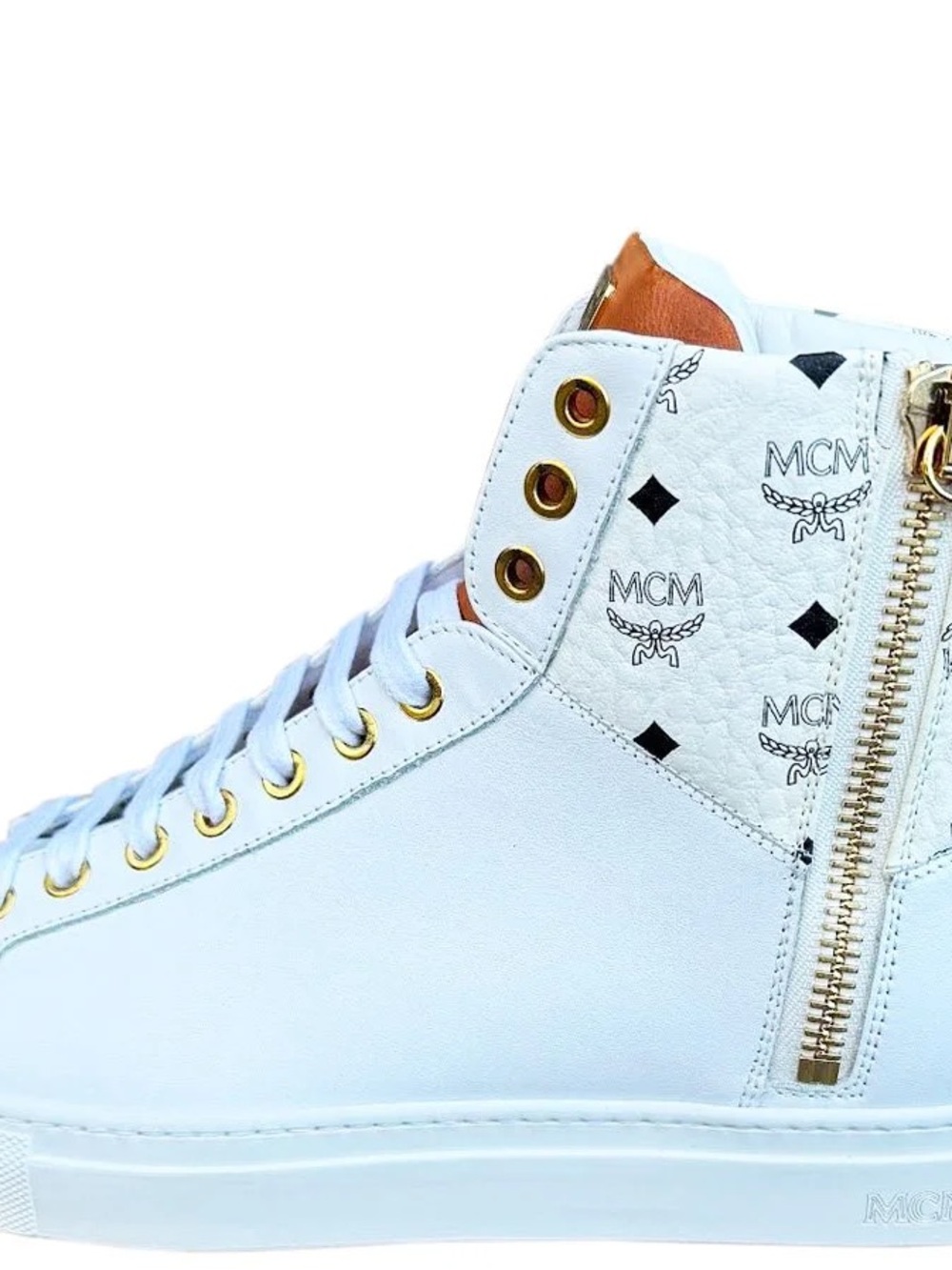 MCM White Leather Hi (Size 44) DS